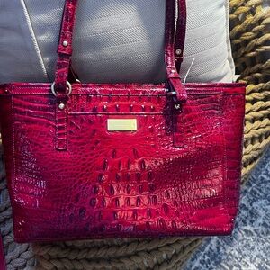 Brahmin Red Crocodile Embossed Women's Bag